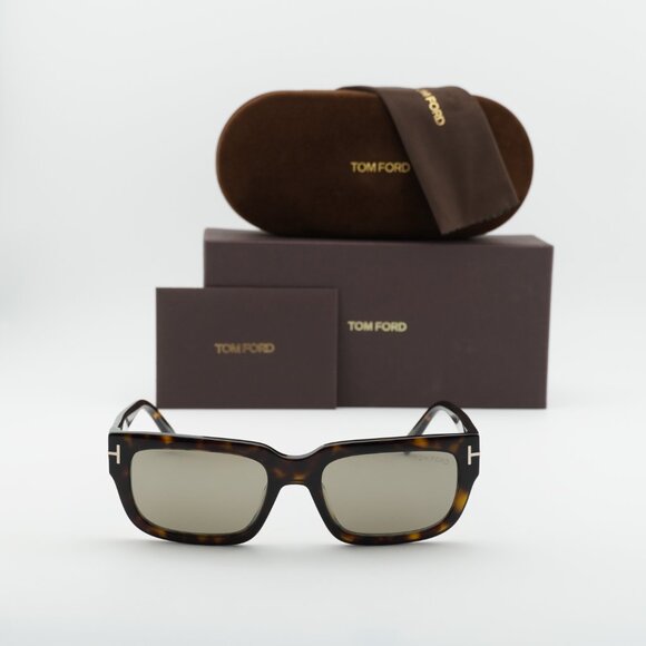 Tom Ford Ezra FT1075 52L Rectangle Sunglasses – Havana/Roviex main image 7